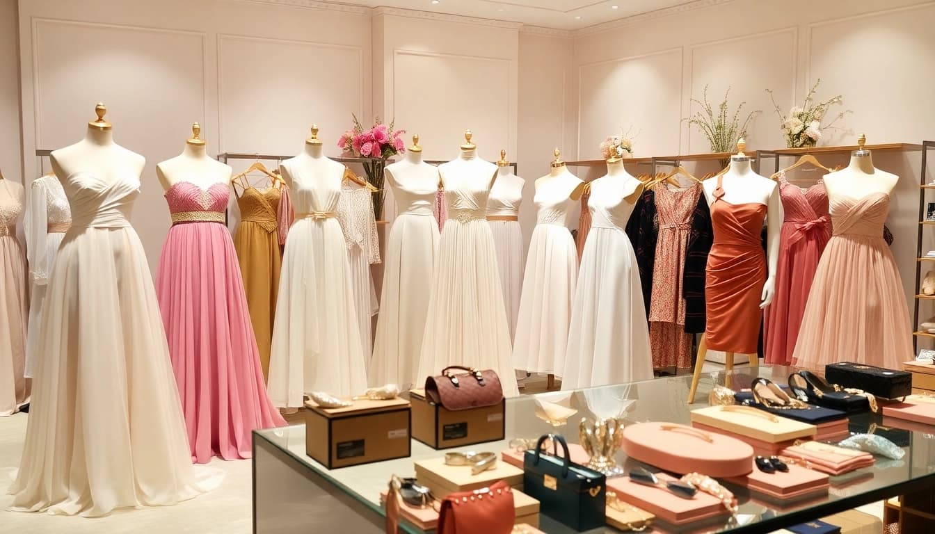 Model displaying chic designer dresses that embody elegance in fashion.