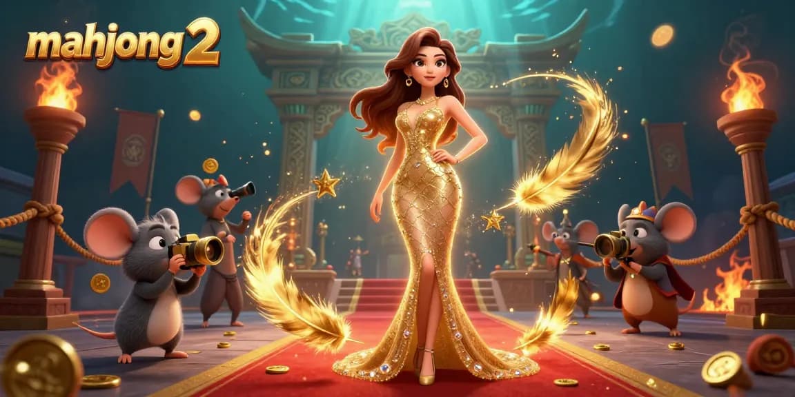 Experience mahjong 2 excitement with a stunning illustration of casino dynamics and vibrant characters.