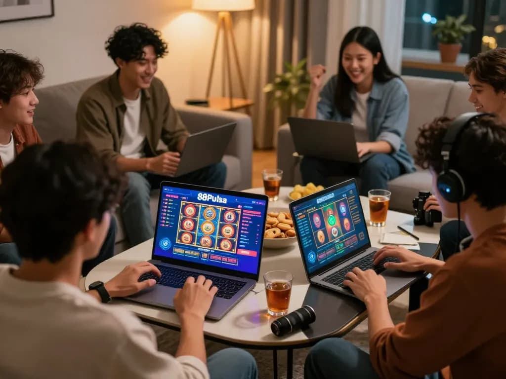 Bergabung dalam permainan slot online di 88Pulsa dengan teman-teman di suasana yang nyaman.