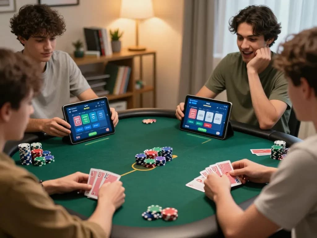 Players engaging in an exciting game using the hitclub4 app, showcasing a strategic poker showdown.