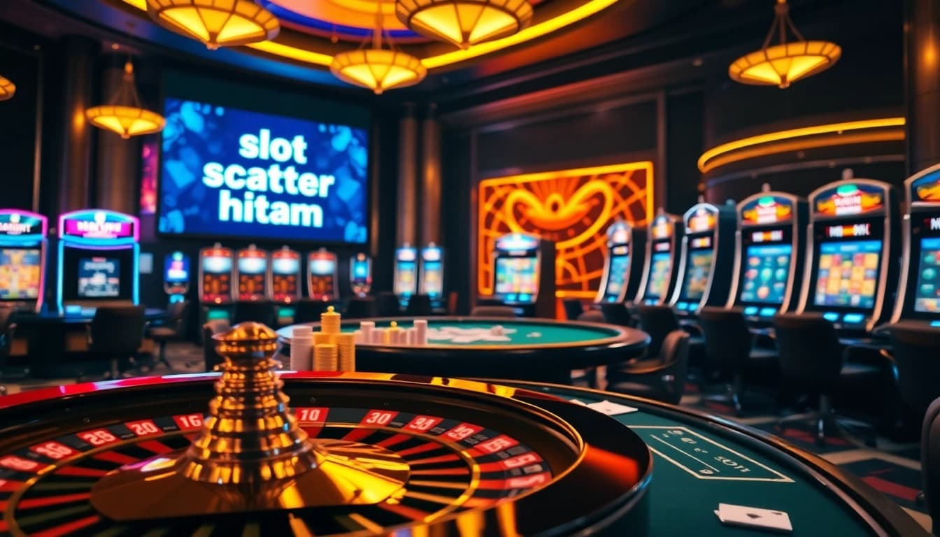Experience slot scatter hitam winnings at a luxurious casino gaming table.