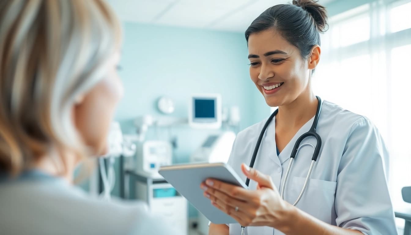 YourGP healthcare provider engaging with a patient in a modern clinic
