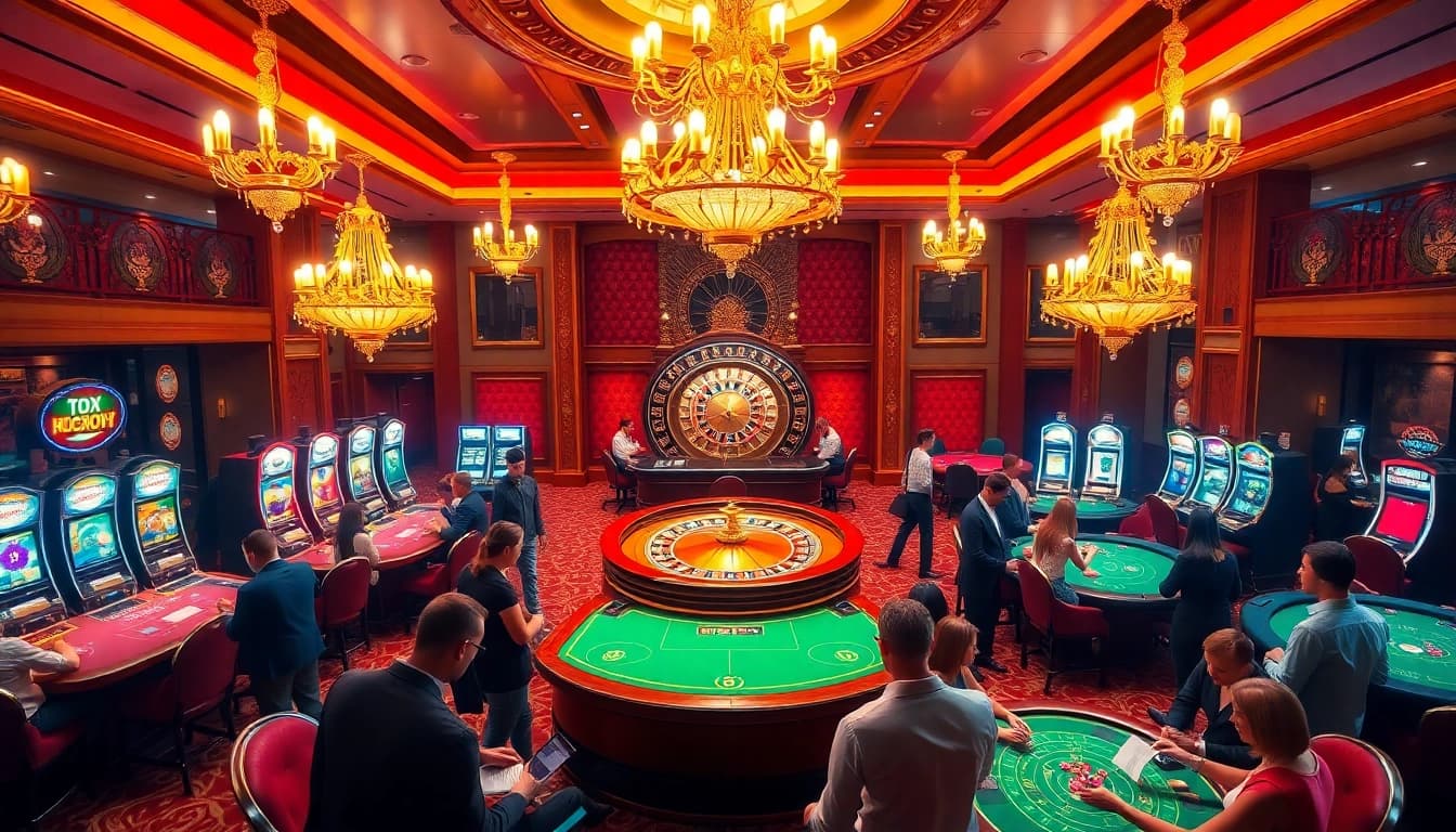 Experience the thrill of betting at https://fa88.exchange/ with an exciting casino scene featuring roulette and slots.