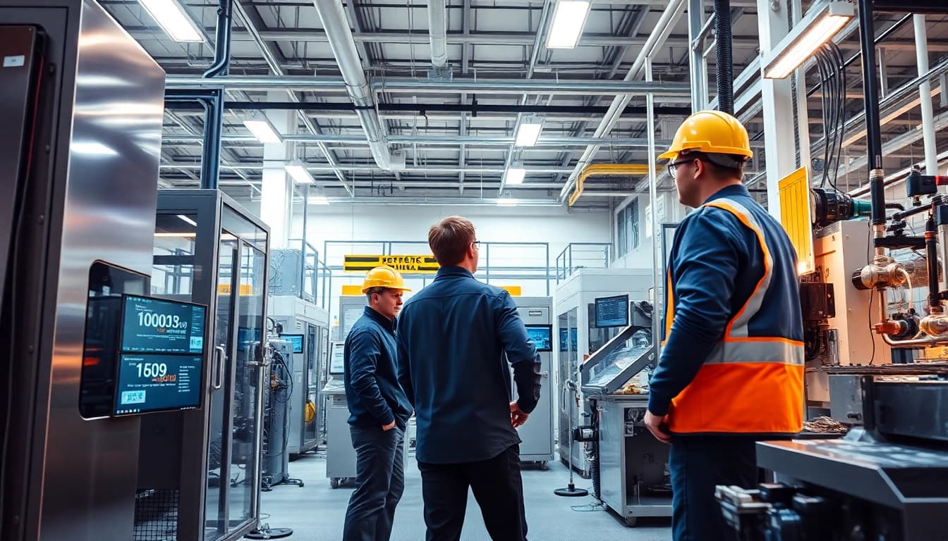Engineers collaborating in a bright, innovative workspace for fab u tech industries.