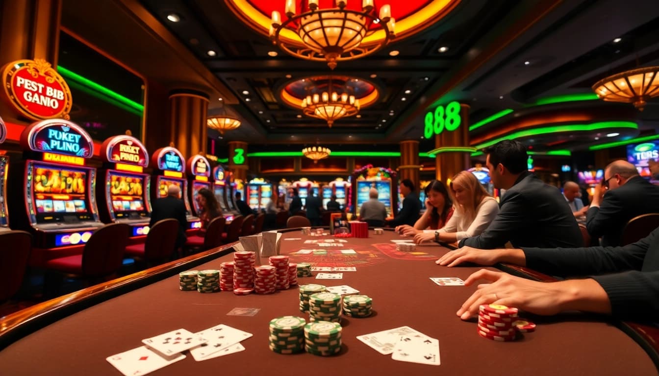 Experience intense gaming action at Bet 88 with vibrant poker tables and winning moments.