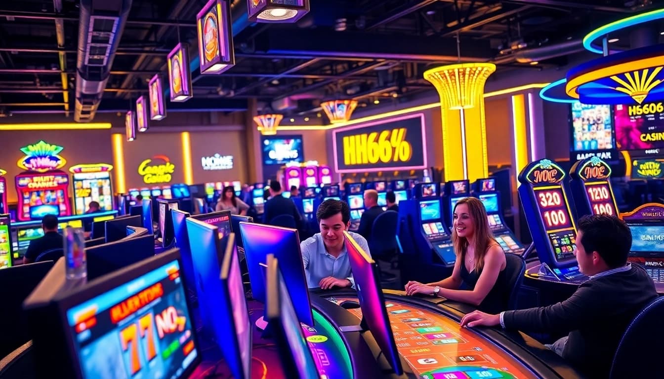 Exciting online gaming environment featuring HH666's vibrant casino games and live dealers.