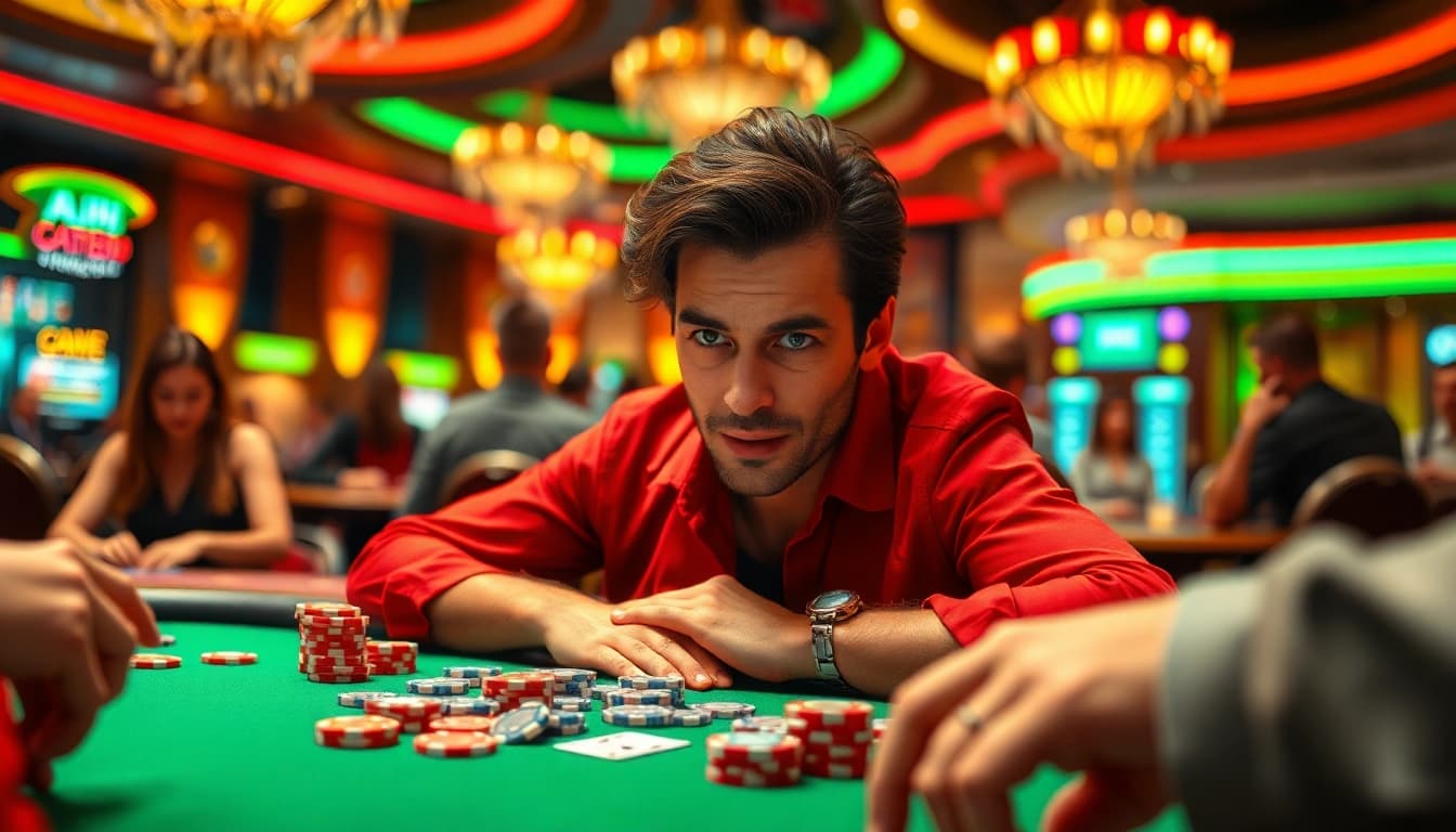 Interwin taruhan terbaik saat bermain papan poker dengan berkumpulnya chip berwarna-warni.