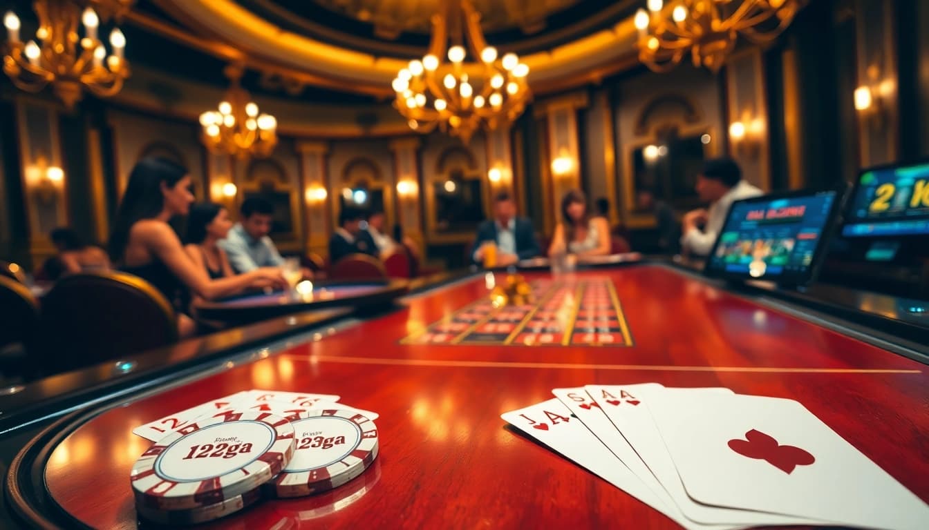 Experience a thrilling poker game at 123ga with luxurious settings and professional players.