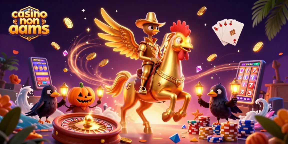 Gioca nei casino non AAMS con il gallo d'oro in un'illustrazione 3D ricca di dettagli e magia.