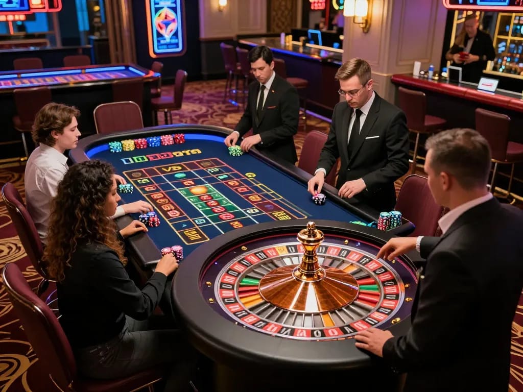 PHTAYA gaming highlights players placing bets during an exciting roulette game.