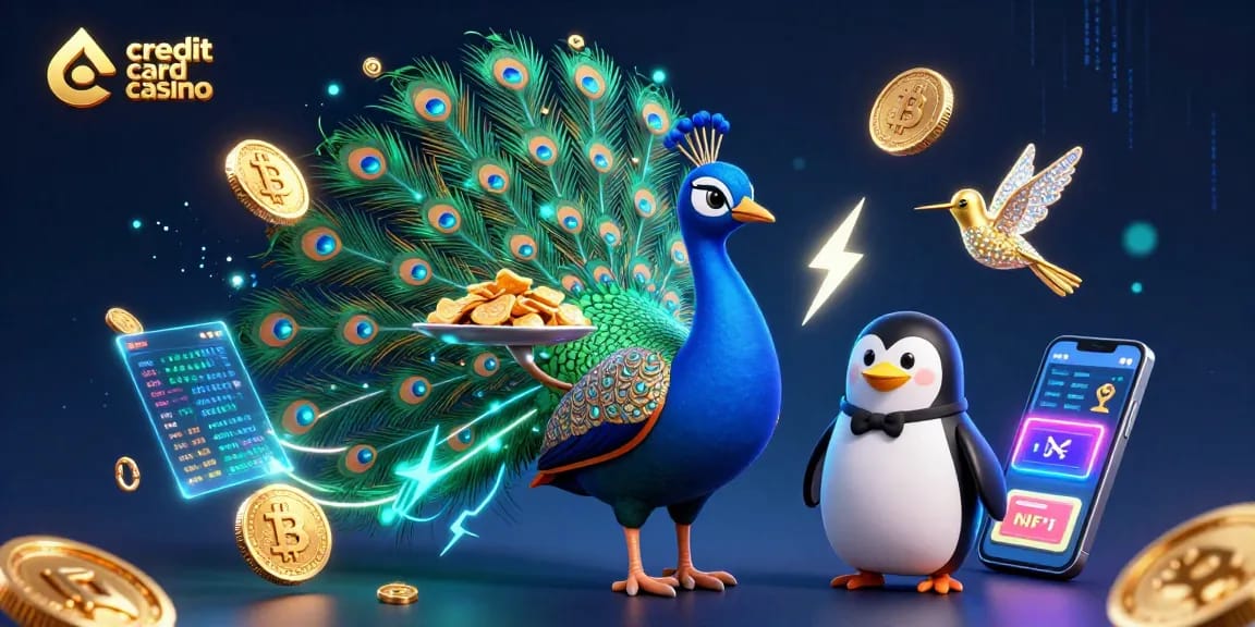 Engage in the vibrant world of credit card casinos with a lavish 3D illustration showcasing exciting gameplay elements.