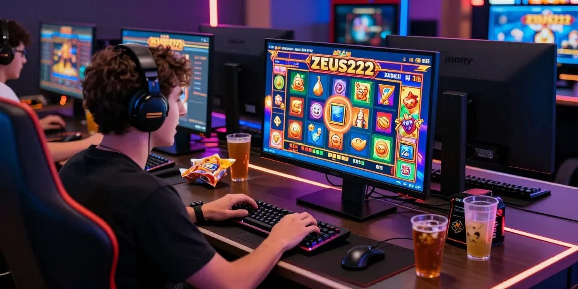 Player enjoying an exciting ZEUS222 online gaming experience in a vibrant digital casino environment.