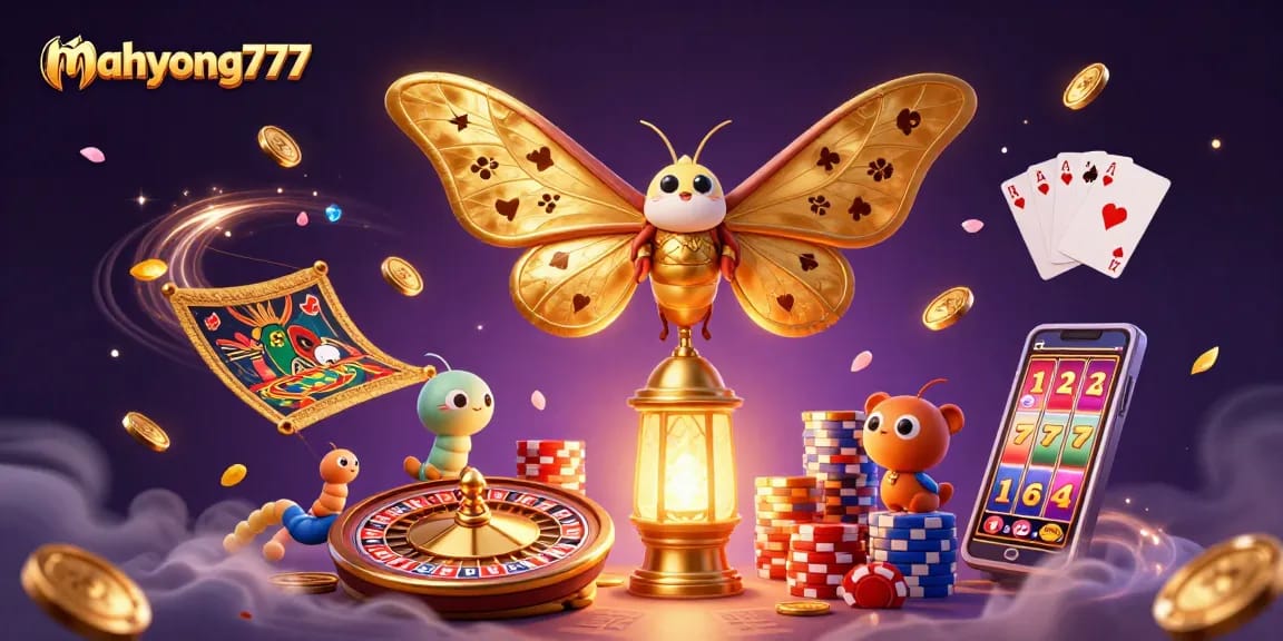Experience the excitement of mahyong777 with vibrant play scenes and dazzling casino elements.