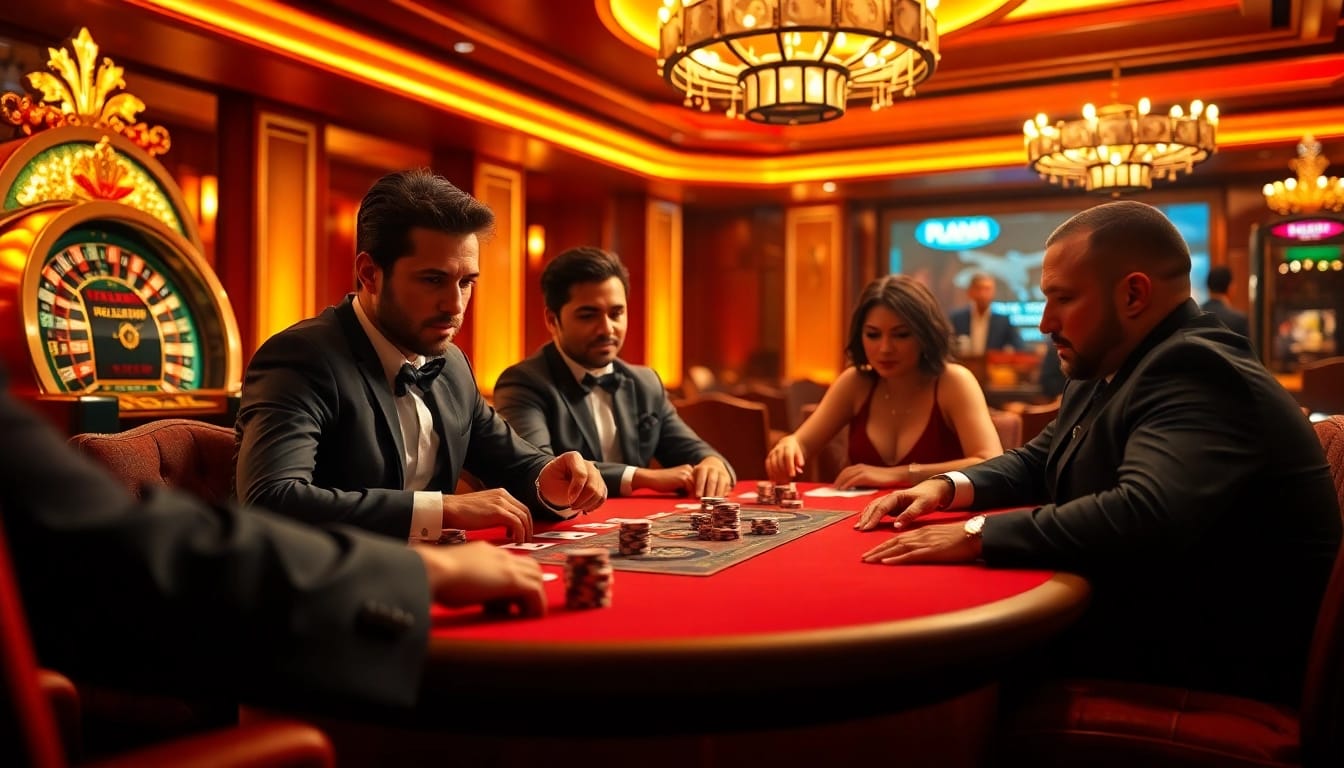 Engage with the excitement of high-stakes poker at 79king com, featuring vibrant chips and a roulette wheel.