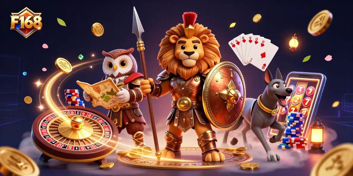 Experience the thrill of F168 with dynamic casino elements and captivating characters.