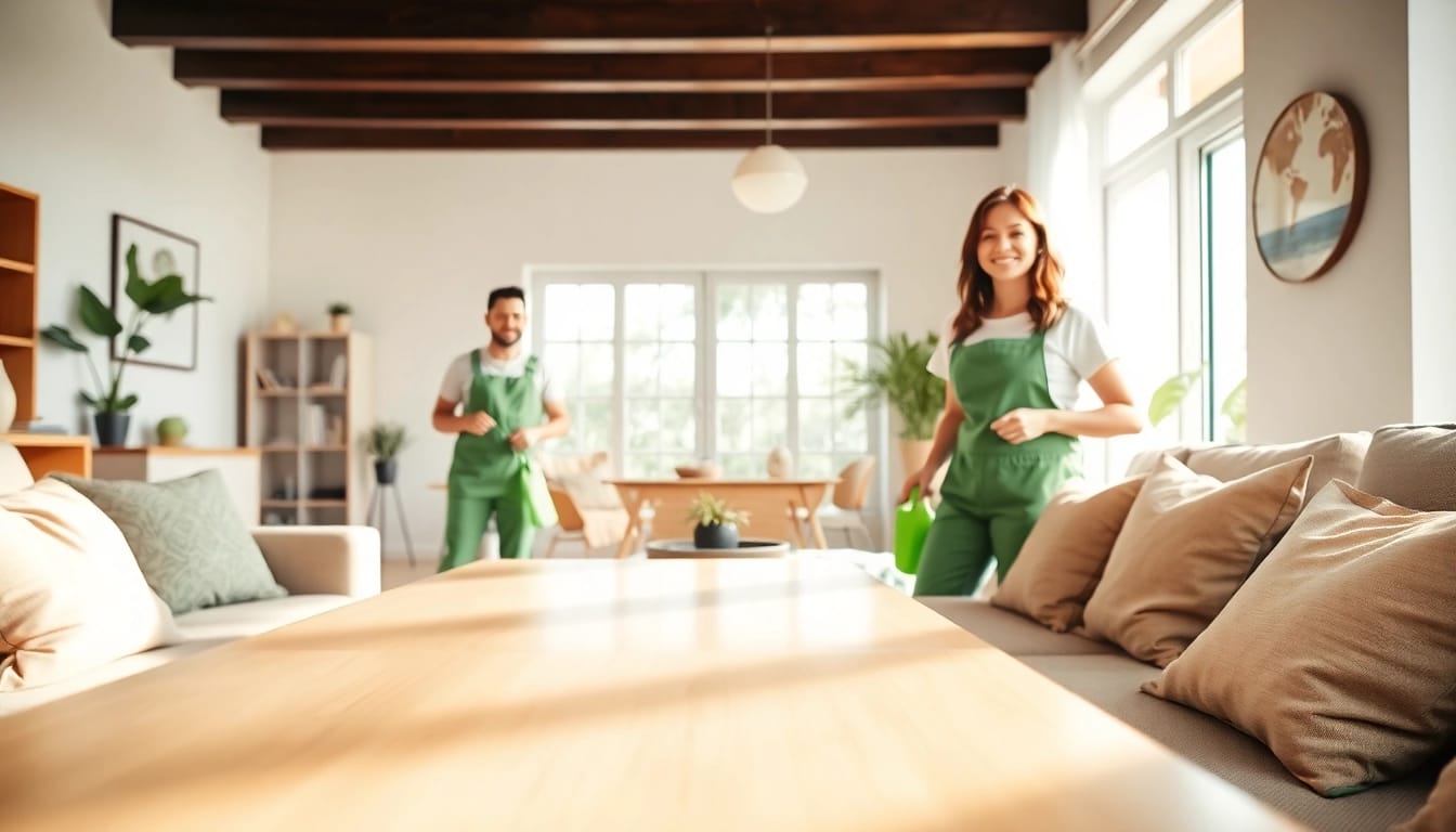 Experience eco-friendly cleaning services at https://ecocleanellies.com with our friendly team in action.