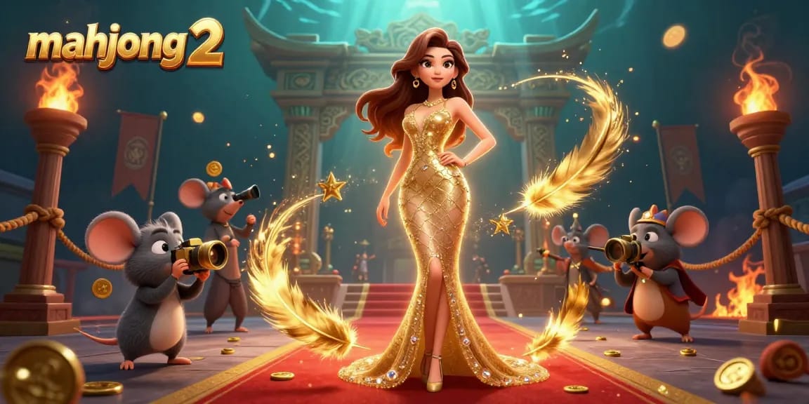 Experience mahjong 2 excitement with a stunning illustration of casino dynamics and vibrant characters.