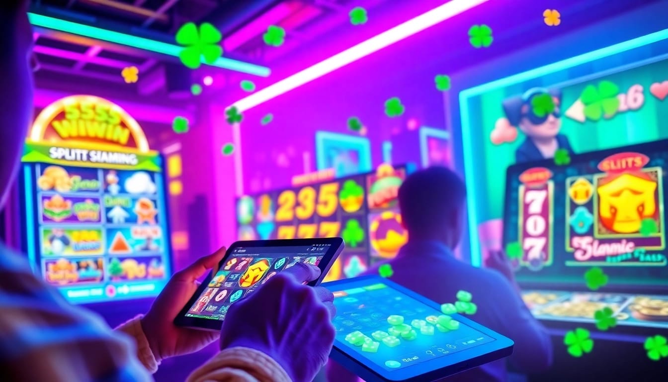 Engaging online gaming interface with 555win slot themes and vibrant colors.