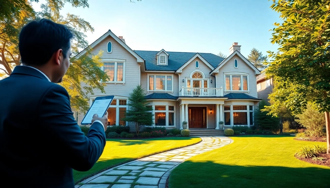 Real Estate agent showcases beautiful house highlighting potential for buyers.