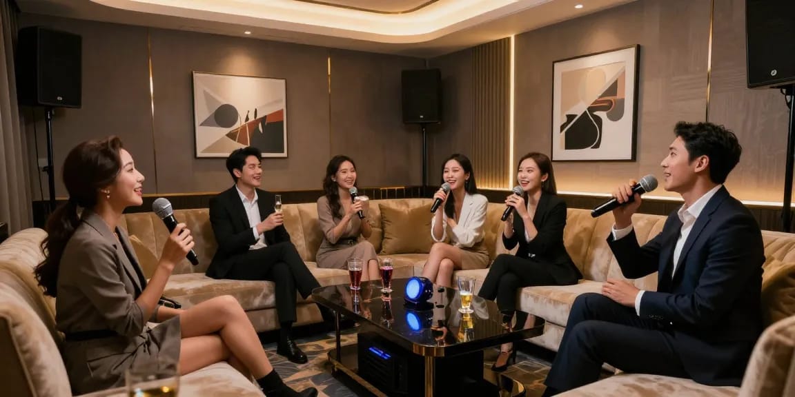 강남쩜오의 고급스러운 실내에서 프로페셔널들이 즐기는 분위기