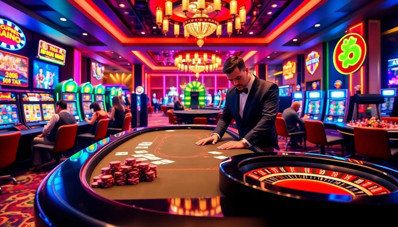 Engaging scene at trang chủ sa88 showcasing thrilling casino games and professional dealers.