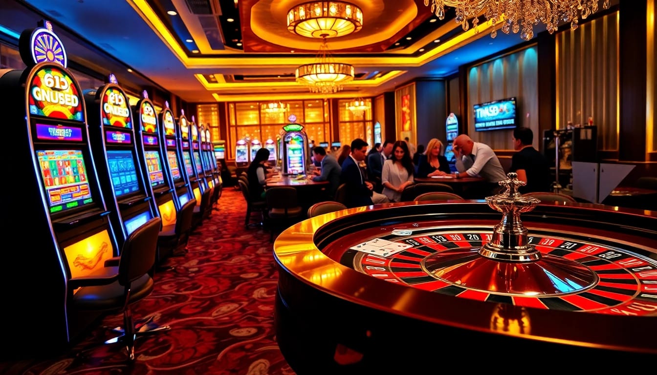 Experience high-stakes gaming at dn88 casino with vibrant slot machines and poker excitement.
