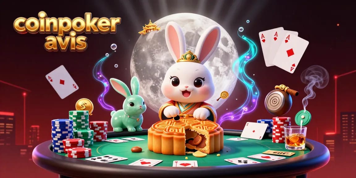 CoinPoker avis : Jouer à des jeux de casino crypto avec des illustrations dynamiques et festives.