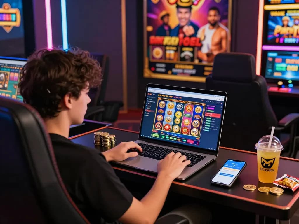 BANTAITOGEL : Situs Gacor Toto Slot Terbaik Dengan Agen Toto Togel Pasaran 4d Terlengkap with vibrant online gaming setup highlighting user engagement and excitement.