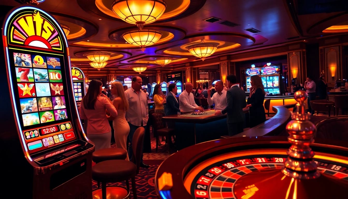 Engaging scene of slot pragmatic play with players winning at a vibrant casino slot machine.