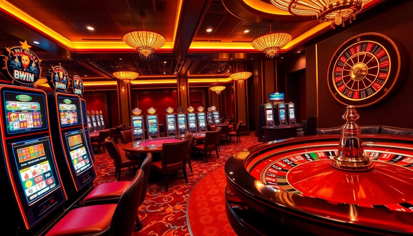 Players enjoy thrilling games at 98WIN casino, betting enthusiastically on slot machines and tables.