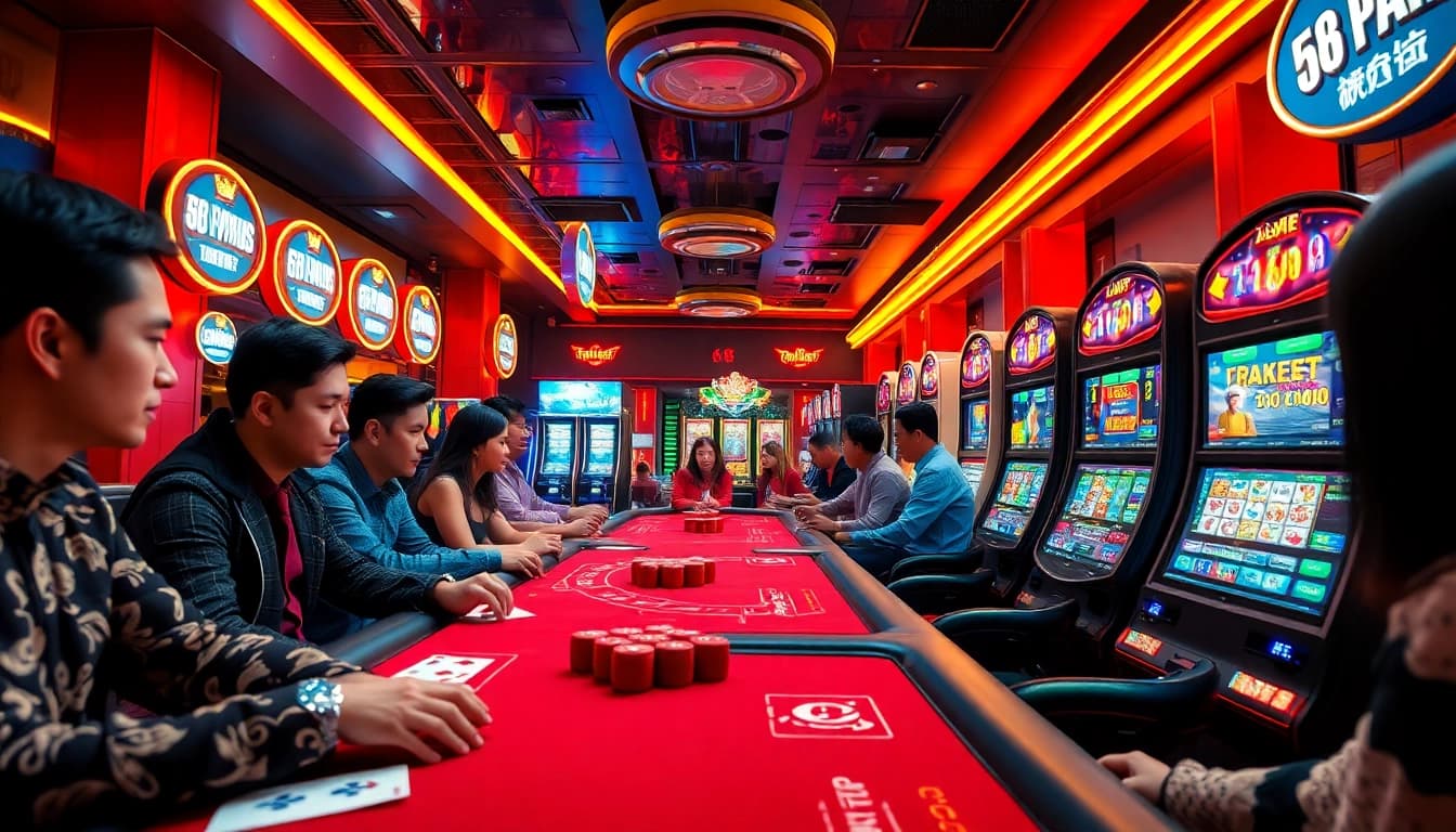 Experience the excitement of 68 Game Bài with diverse games in a modern casino ambiance.