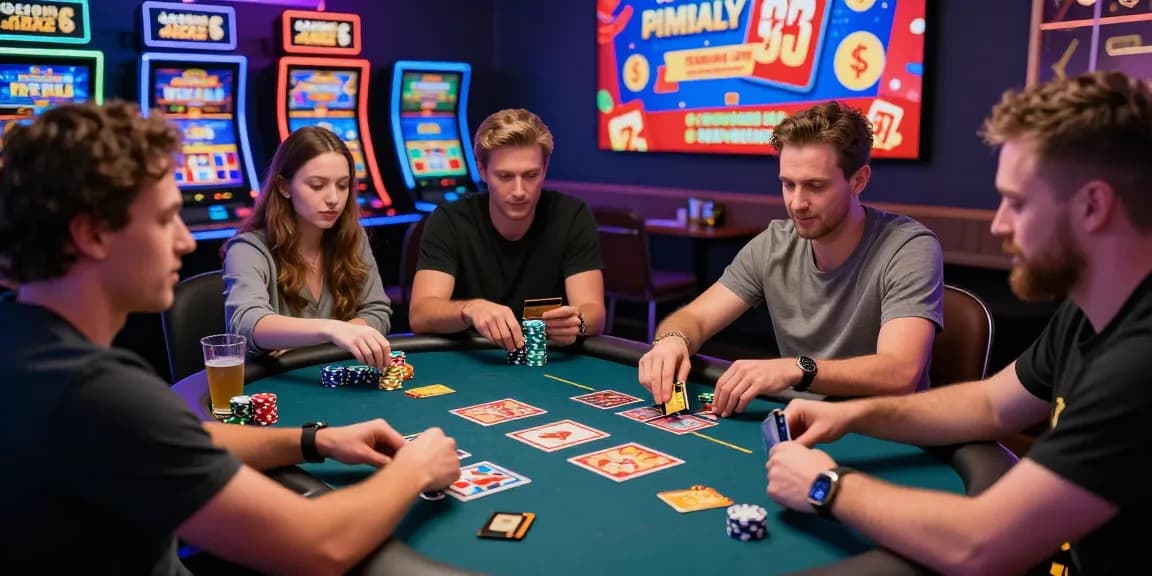 Players engaging at top credit card casinos with vibrant slot machines and table games.