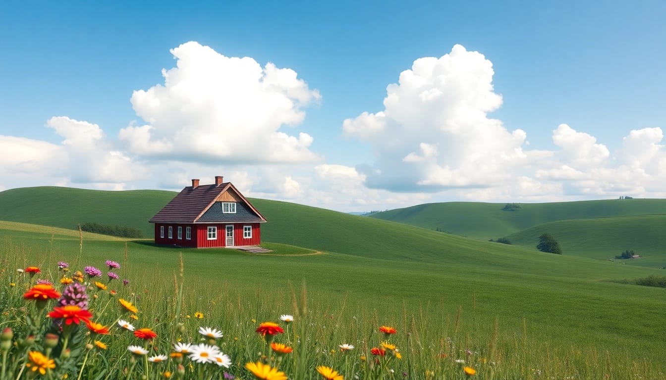 Ontdek de schoonheid van Denemarken op https://mooidenemarken.nl met een prachtig uitzicht op het platteland.