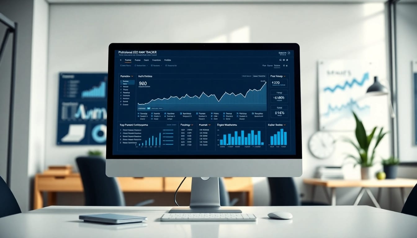 Track performance effectively with an SEO Rank Tracker dashboard in a modern workspace.