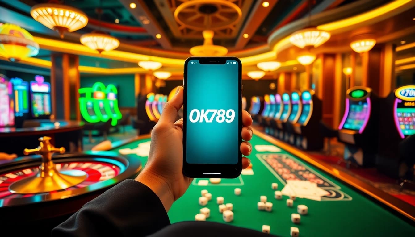 Experience exciting gameplay with the ok789 app interface in a vibrant casino setting.
