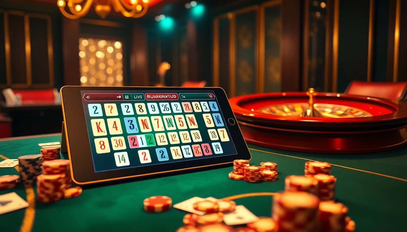 Engage in רמיקוב אונליין excitement with colorful tiles and luxurious casino ambiance.