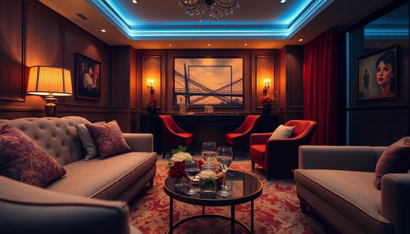 Luxurious Singapore escort service setting with elegant decor and warm ambiance