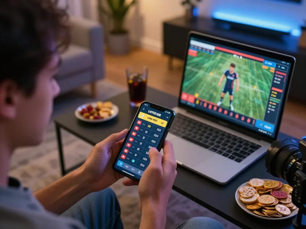 Use the LOTO188 LINK MỚI for live sports betting with strategic insights in a modern home setting.