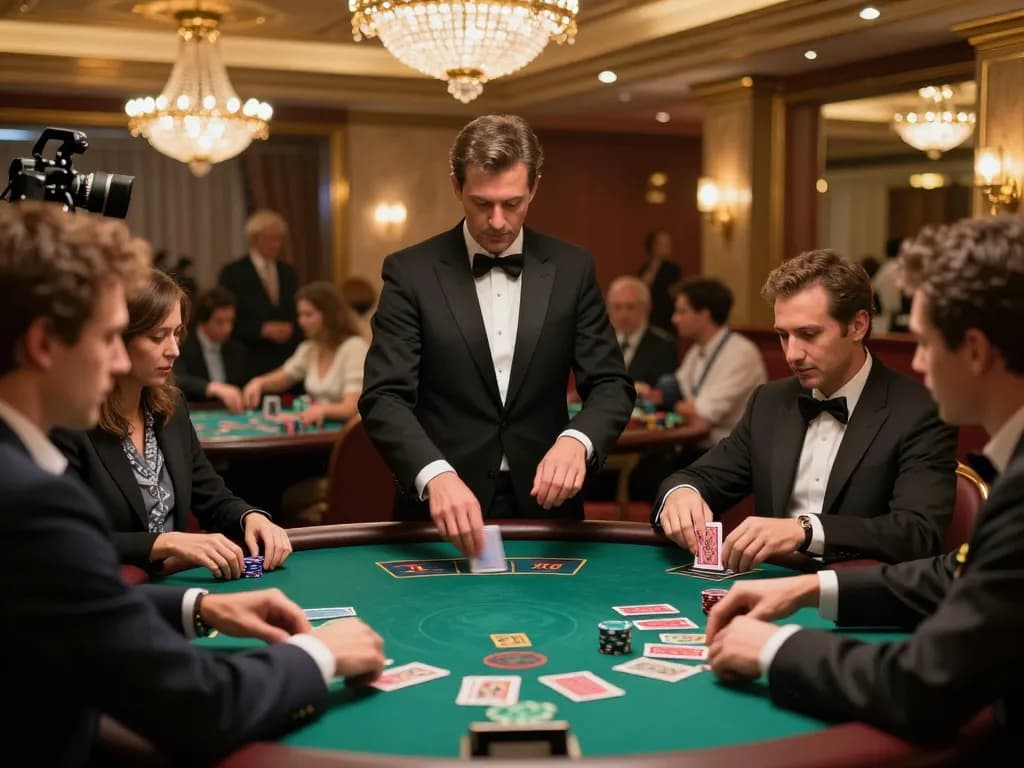 TG88 players engaging in intense blackjack strategy on elegant casino floor.