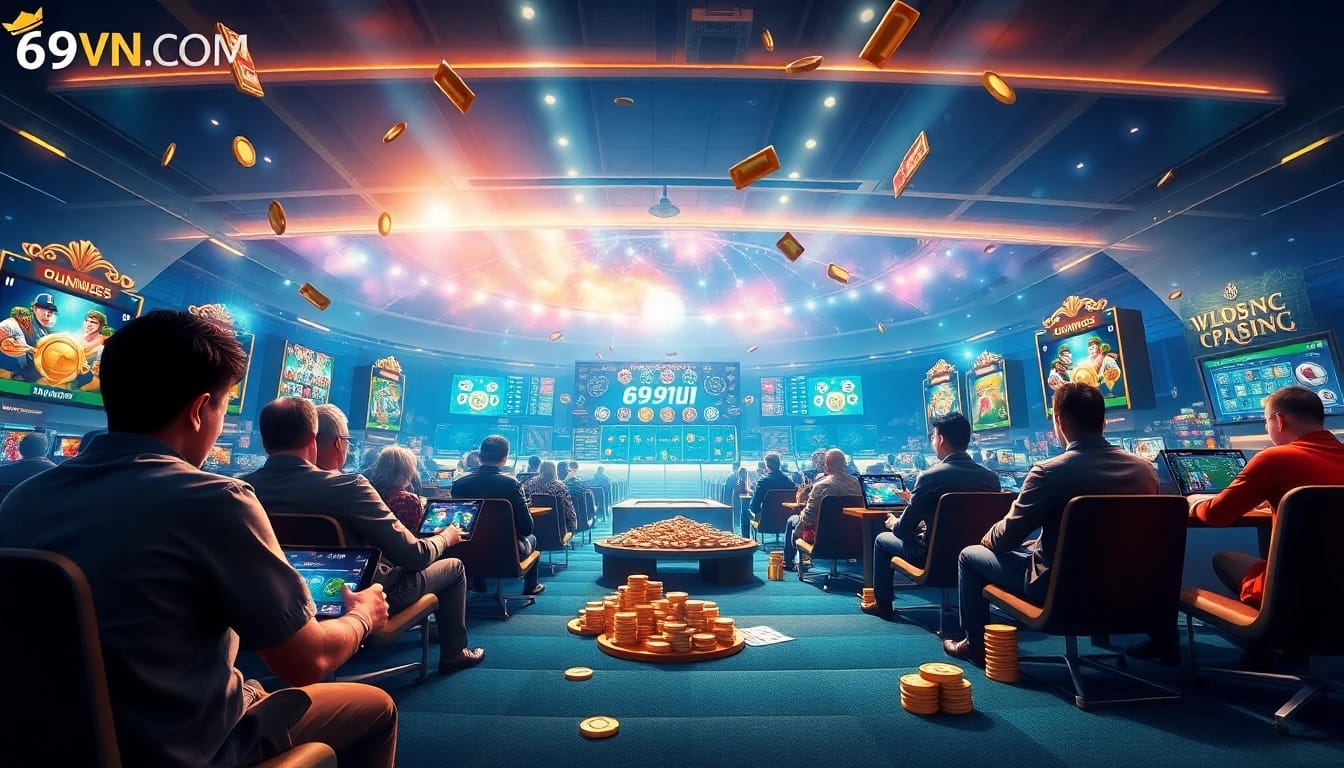 Exciting online gaming scene at 69VN.COM with diverse games and vibrant atmosphere.