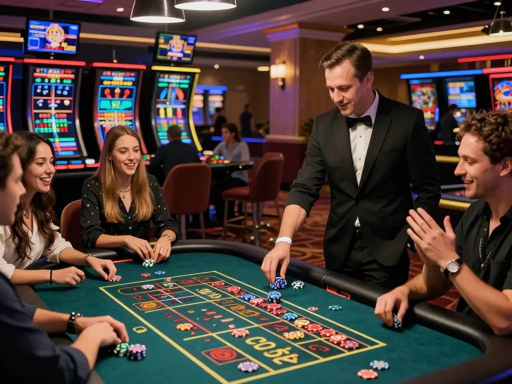 Exciting live casino gaming at https://bong99.pro/ with players and colorful chips.