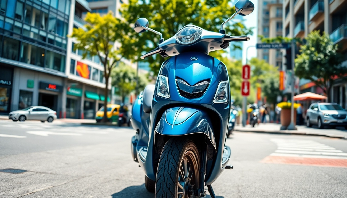 50ccm Roller in urban environment, showcasing design and features.