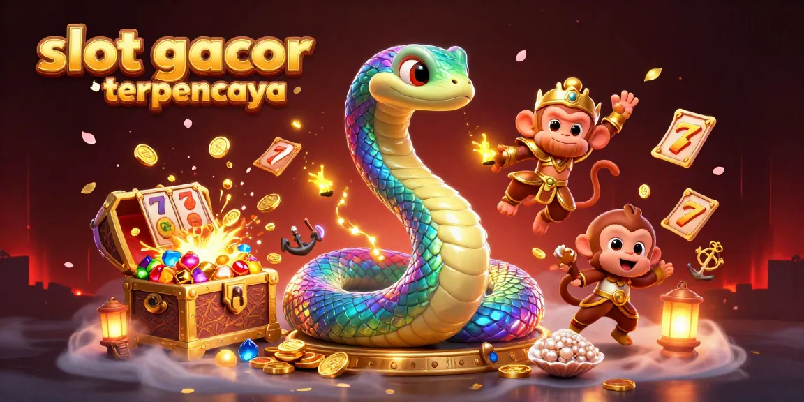 Engaging illustration of slot gacor terpercaya showing vibrant characters and casino elements amidst an enchanting background.