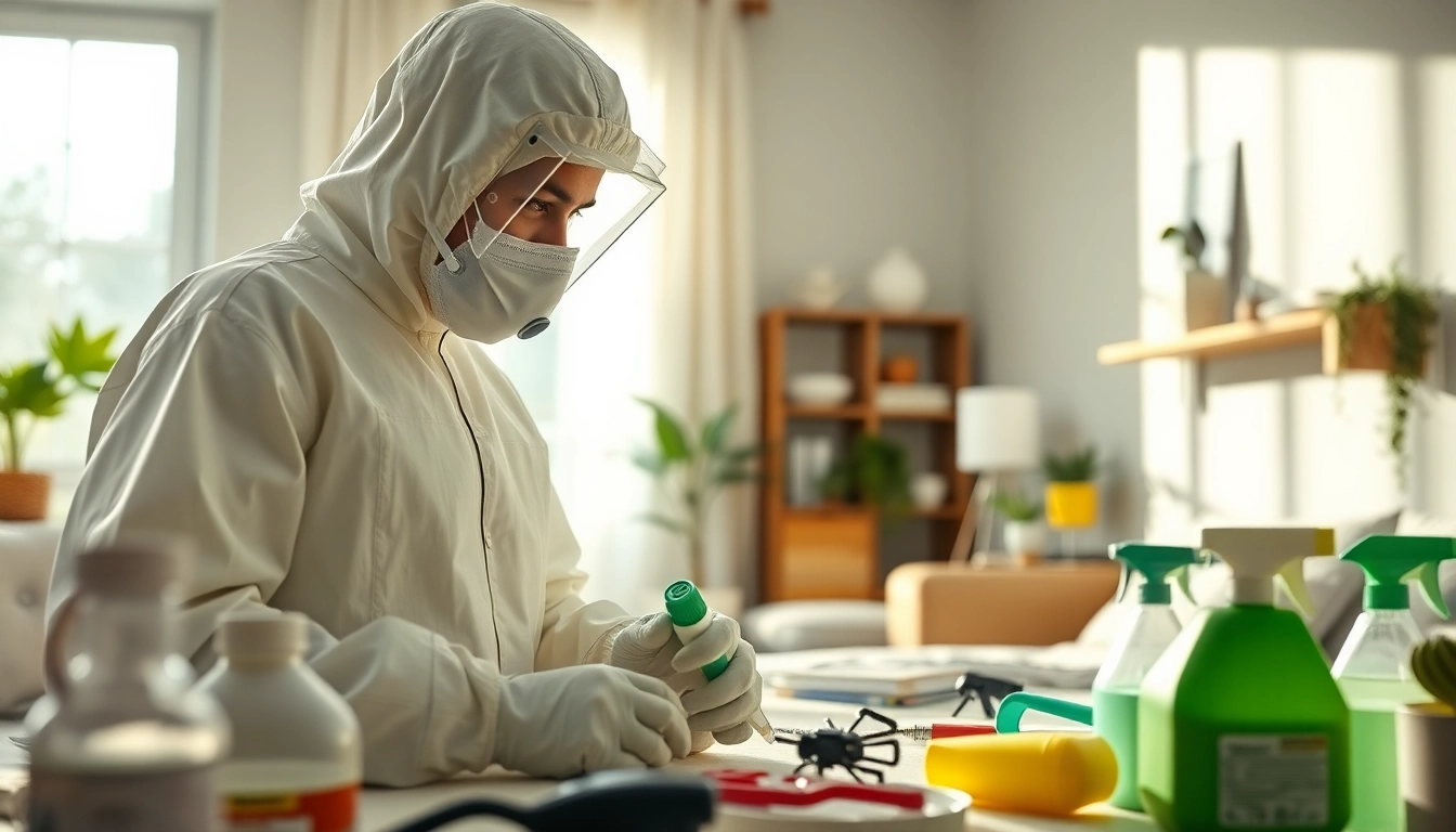 Bed bug exterminator performing treatment process featured on https://affordablebedbugexterminators.com.