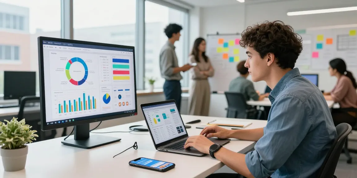 Digital marketing expert analyzing social media data to buy x followers effectively in a bright office.