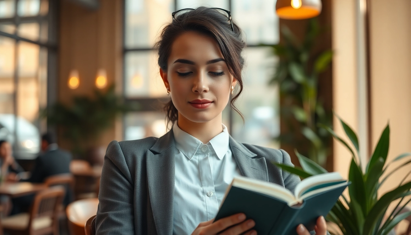 Engaging with life in a break down, a woman enjoys a quiet moment in a cozy café.