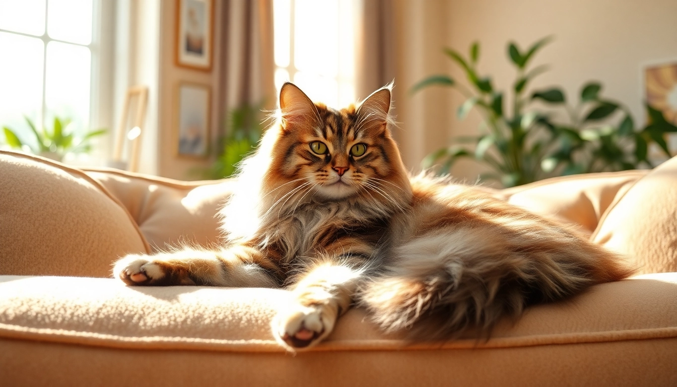 Maine Coon cats for sale showcasing their majestic fur and friendly demeanor in a cozy setting.