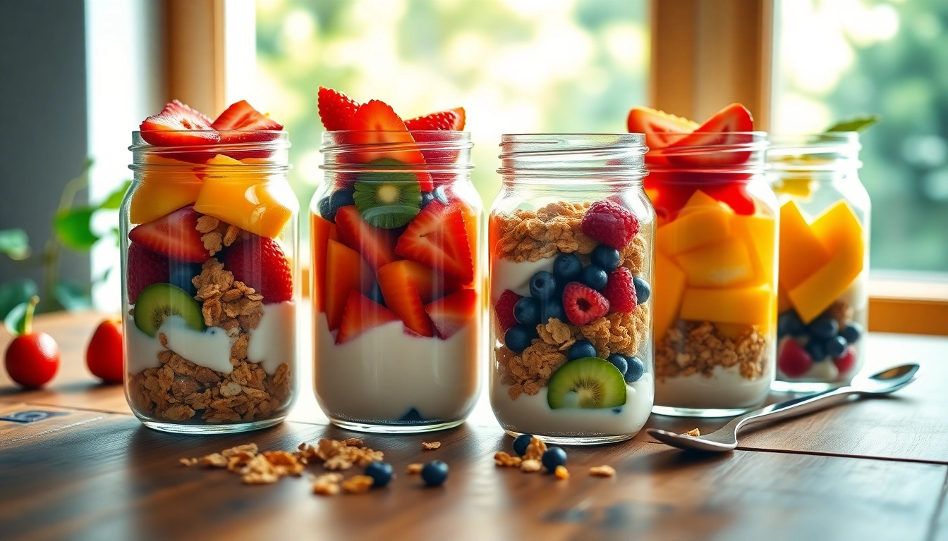 Prepare delicious mason jar recipes at https://masonjarbreakfast.com featuring colorful breakfast ingredients.