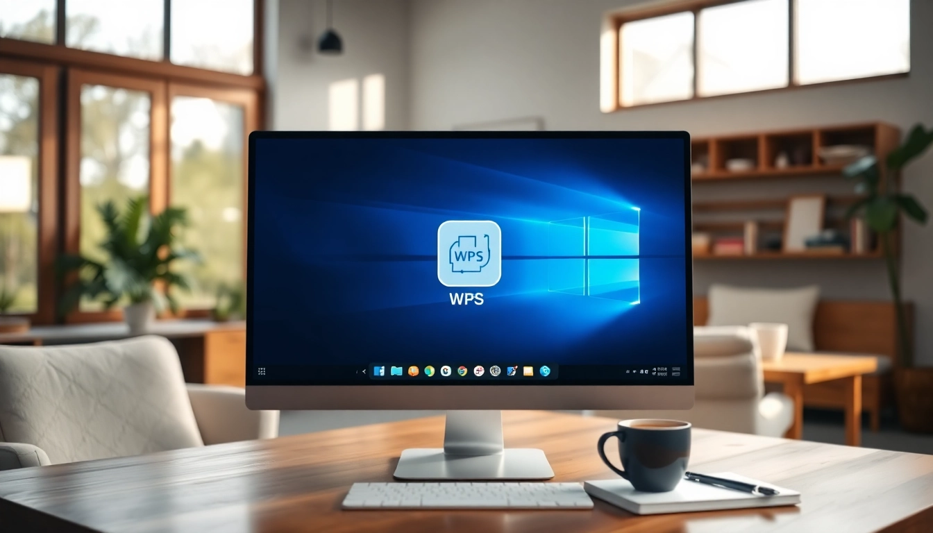 Download WPS官网下载 software with an engaging interface in a modern home office.