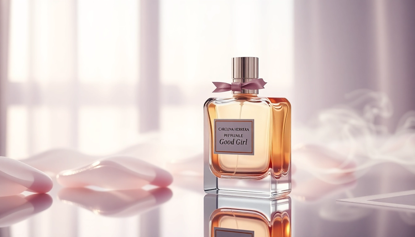 Admire the luxurious Carolina Herrera Good Girl UK fragrance in an elegant setting.